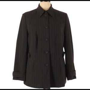 Lane Bryant Women Jacket Size 16 Black Blue Stripe